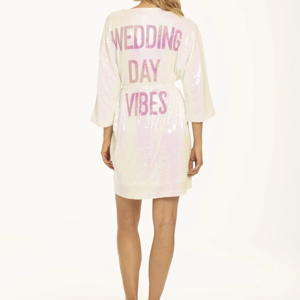 Hayley Paige Wedding Day Vibes White and Pink Robe